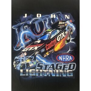 Vintage 2000 John Force Funny Car GTX Castrol Staged Lightning Shirt Size Large